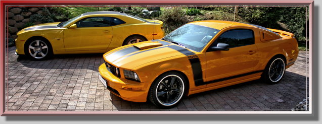 Camaro SS in ralley yellow und BOSS in grabber orange